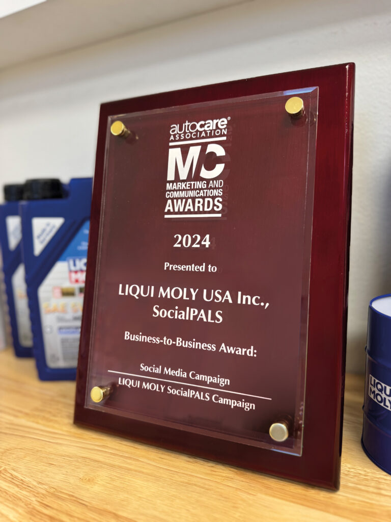 LIQUI MOLY und socialPALS wurden mit dem "2024 Marketing and Communications Award" in der Kategorie „Beste B2B Social Media Kampagne“ ausgezeichnet.