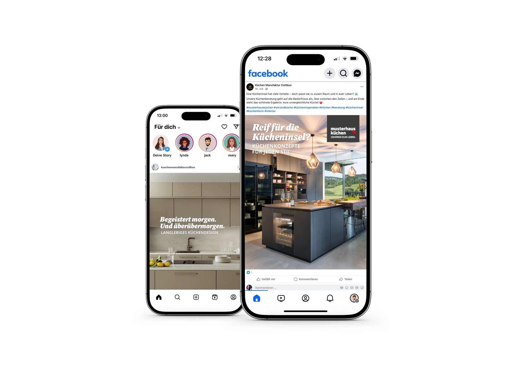 Mit professionellen Anzeigen machen Küchenstudios vor Ort auf sich aufmerksam.