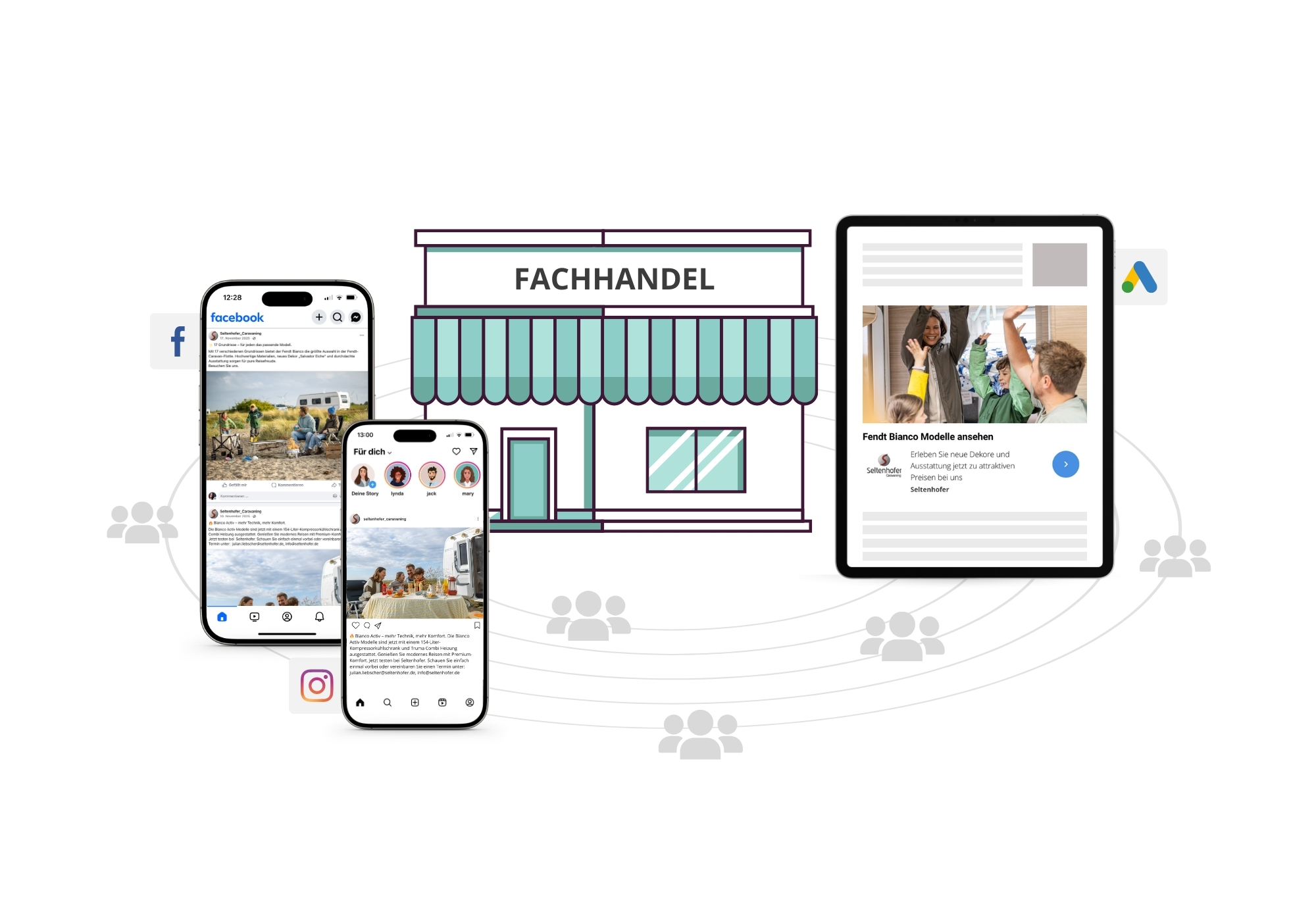 So erreichen Fendt-Caravan Händler ihre lokale Zielgruppe online - ganz einfach und mit minimalem Aufwand.